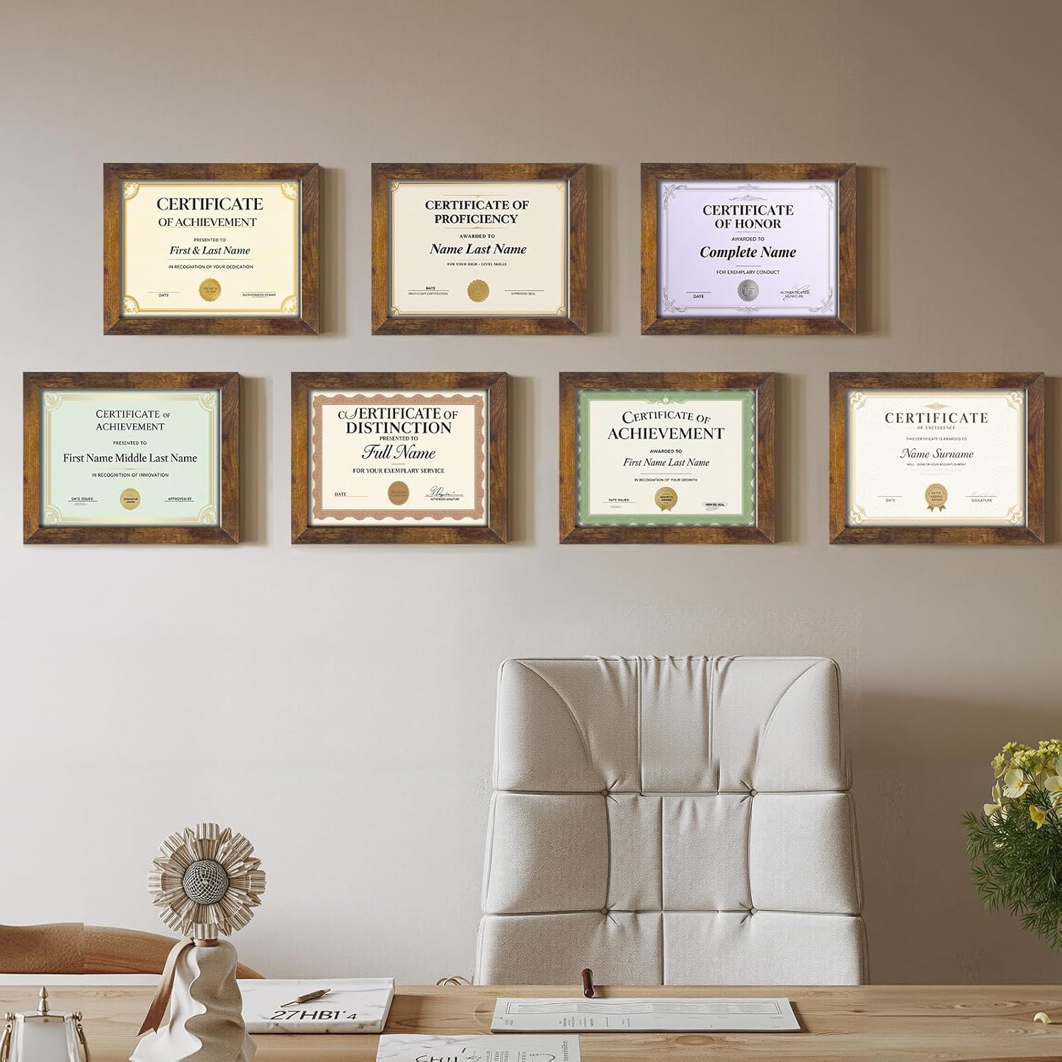 Certifications wall at Toothaid Dental Clinic